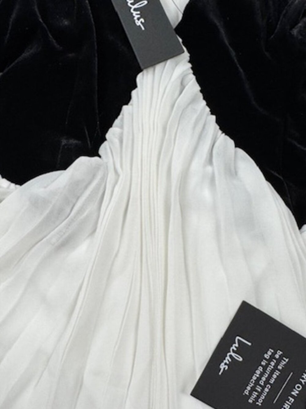 Lulus Envied Glamour Black and White Pleated Backless Maxi Dress​ NWT - Picture 5 of 10
